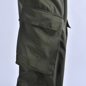 Men's Olive Green Cargo <b>Pants</b> Elastic Waist Breathable Oversized Style Adult Wear - Product Image 2