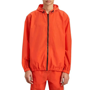 Survêtement à capuche orange pour homme, manches longues, couleur unie, fermeture éclair sur le devant, vêtement décontracté, polyester léger, style printemps, coupe classique - Product Image 6