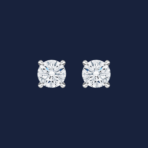 Pendientes Grandes de Diamantes Redondos Grandeur con Diamantes Redondos Cultivados en Laboratorio de 0.6 Quilates GH-SI en Oro Sólido de 14K, Joyería de Alta Demanda - Product Image 3