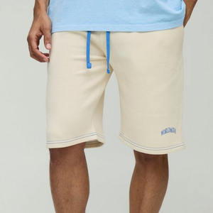 Pantalones cortos de longitud larga con punto de contraste Mundial de ajuste relajado con logotipo personalizado para hombre último estilo informal precio de fábrica al por mayor - Product Image 1