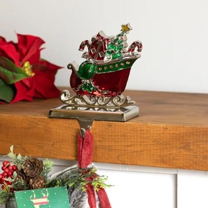 Soporte de calcetín de Navidad de Metal dorado Premium para chimenea Mantel Holiday Festive Hanging Display Organizer Rack - Product Image 5