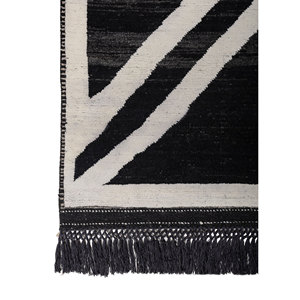 Zuri Ivory Hand Knotted Wool <b>Rug</b> AKWL-1855(VA) Geometric Abstract <b>Boho</b> for Home for Living Hallway Bedroom Rectangle Shape <b>Rug</b> - Product Image 4