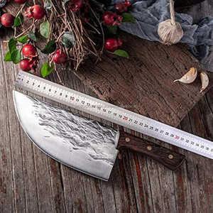 Couteau à découper en acier Damas forgé à la main ambidextre respectueux de l'environnement de 6 à 7,9 pouces avec manche en bois de rose mat - Product Image 3