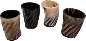 100% naturel poli noir blanc corne de tir verre taille personnalisée amour conception corne à boire pour une utilisation en fête-écologique Premium - Product Image 3