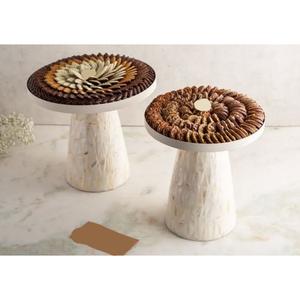 Plateau de service à biscuits au chocolat décoratif de table au design admirable Plateaux de service à revêtement en poudre blanc en métal de première qualité - Product Image 5