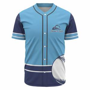 Personalizado de los hombres de poliéster transpirable béisbol Softball Jersey sublimación botón bordado impresión uniforme en blanco para - Product Image 1