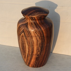 Urna de cenizas para adultos de alta calidad para funerales, urna de cremación de aluminio con diseño azul agrietado para cenizas humanas, Metal duradero fabricado - Product Image 5