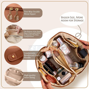 Pochette élégante en cuir pour femmes, fermeture éclair, réutilisable, durable, de haute qualité, personnalisable, petite, avec logo personnalisé - Product Image 3