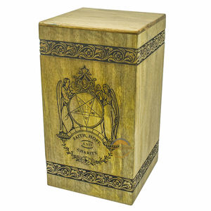 Urna masónica de madera, un tributo digno a una hermana, urnas de cremación para cenizas humanas, urnas conmemorativas funerarias femeninas de AYAANS - Product Image 1