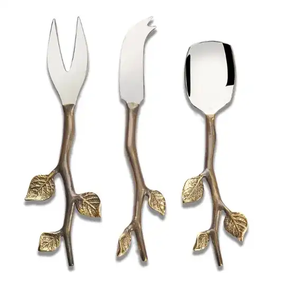 Vente chaude de haute qualité Ensemble de fromage en métal couleur argent Ensemble de gadgets au design moderne Utilisation pour l'hôtel - Product Image 5