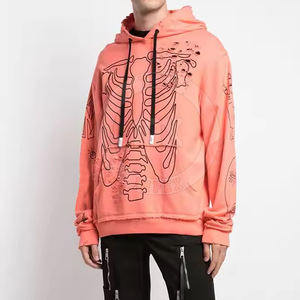 เสื้อฮู้ดผู้ชายแบบผสมผสานสีพื้นพิมพ์โลโก้ได้ตามต้องการเครื่องแต่งกายอินเทรนด์แฟชั่นทันสมัย - Product Image 2