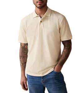 Alto rendimiento de punto 100% algodón camisa manga corta para suave transpirable Casual actividades al aire libre blanco crudo patrón sólido - Product Image 1