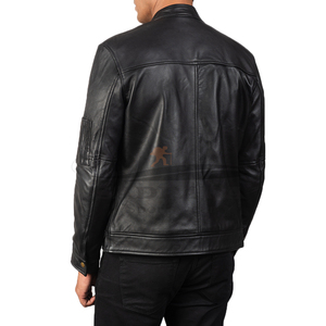 Blouson aviateur en cuir véritable pour hommes Hiver Mode Moto Style Chauffant Chaud Logo Personnalisé Usine Cuir Véritable OEM - Product Image 6