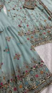 Traje Sharara al por Mayor de Alta Calidad con Bordado de Hilo y Lentejuelas para Mujer, para Fiestas y Uso Casual - Product Image 5