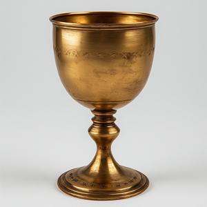 Copa de vino de iglesia de plata Premium con tallo tallado que detalla artesanalmente para ceremonias religiosas elegantes y decorativas - Product Image 1