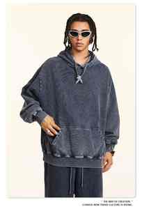 Conjunto de Sudadera con Capucha y Pantalones Deportivos Vintage Desgastados Personalizados para Hombre, Ropa Urbana Retro |   Sudadera con Capucha Extra Grande y Hombros Caídos - Product Image 3