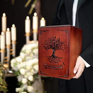 Cremation Urns Handmade Wooden Urns <b>for</b> Human <b>Ashes</b> Adult Male Female Engraved Butterfly Cremation Urn <b>Box</b> Funeral Decorative - Product Image 4