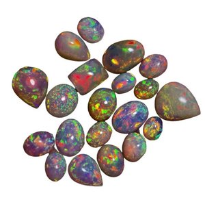 Opale d'Éthiopie naturelle, cabochon, formes et tailles variées, multicolore, lot de pierres précieuses en vrac pour la fabrication de bijoux - Product Image 1