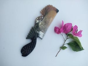 below Unique Buffalo Horn <b>Comb</b> for Hair Styling Quality Full Natural Horn <b>Comb</b> for Hair Extensions - Product Image 5