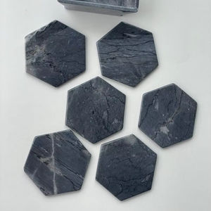 ชุดจานรองแก้วหินอ่อนสีเทา6ชิ้น - Product Image 1