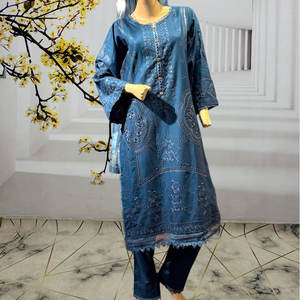 ชุดปักลายสไตล์ดีไซเนอร์สำหรับผู้หญิงซาลวาร์คามีซสามชิ้น - Product Image 4