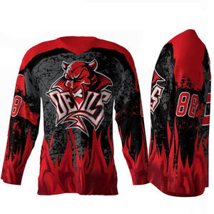 Camisetas de Hockey sobre Hielo Personalizadas por Sublimación con Logotipo del Equipo, Opciones de Sublimación y Sarga, Fabricante de Uniformes de Hockey sobre Hielo OEM - Product Image 3