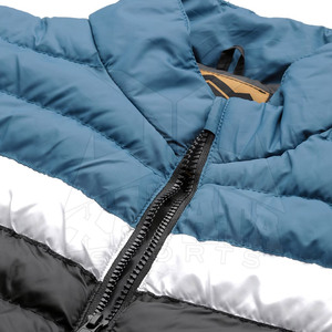 Veste matelassée unie pour homme, col montant, respirante, en nylon/polyester, coupe-vent, décontractée, style urbain, vente en gros - Product Image 4