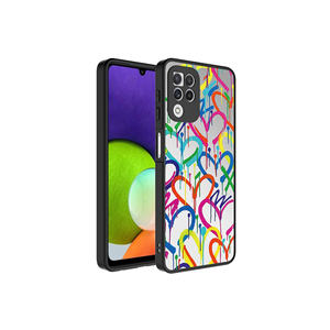 Funda de Teléfono de Lujo con Patrón de Corazón Electrochapado para Samsung Galaxy A22 4G, Cubierta Trasera de Silicona con Protección para la Cámara, Modelo 7 Plus - Product Image 1