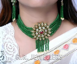 Ensemble de collier ras du cou plaqué or pour femmes de fabricant indien chaîne de brins de style ethnique avec zircon pour anniversaire de mariage - Product Image 2