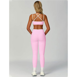 <b>Top</b> Premium Quality Custom Logo Women Active Wear Yoga <b>Leggings</b> <b>And</b> <b>Tops</b> Fitness Yoga Set - Product Image 6