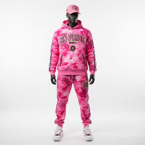 ชุดวอร์มมีฮู้ดผู้ชายลำลอง แฟชั่นทรงปกติ สวมใส่สบาย ระบายอากาศดี ปักลาย ผ้าฝ้าย 100% - Product Image 1