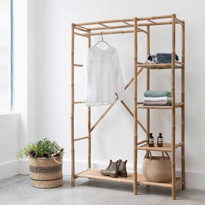 Premium Quality Heavy Duty Bamboo Garment Hanging Rack Clothes Display Racks for Clothing Retail Stores - Product Image 4
