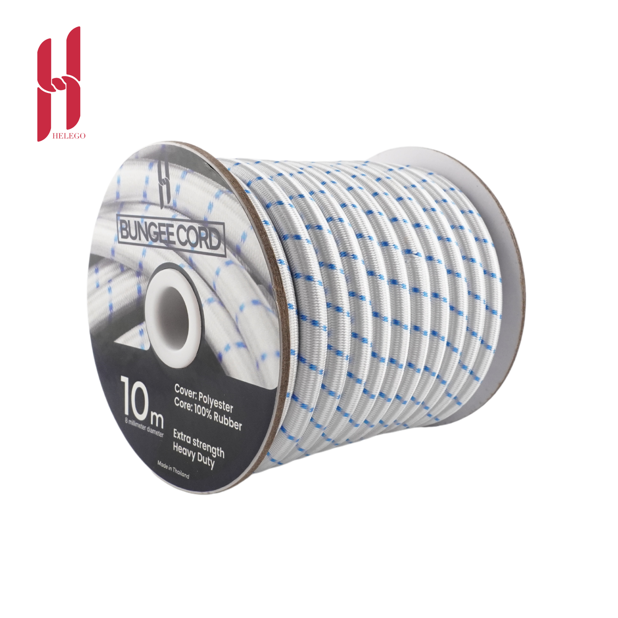 สีขาวมีสีน้ำเงิน-PES/ 10เมตร