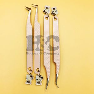 Pince à épiler pour extensions de cils en acier inoxydable, durable, pointe fine, 90 degrés, anti-magnétique, logo personnalisable, durable, charme, vison - Product Image 1