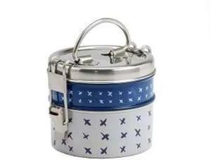 Sale From Indian Vendor Custom Logo Color Design Stainless Steel Pyramid Tiffin with Clip Lock Handle Lunch <b>Box</b> Food Carrier - Product Image 5