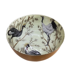 <b>Kitchen</b> & Tabletop Iron Round Bowl Brass & <b>Sticker</b> Enamil Finished Standard Size Fruit Bowl and Decorative Bowl in Bulk - Product Image 1
