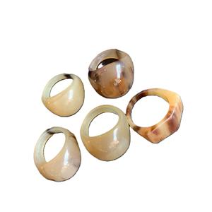 Anillos de dedo hechos a mano de búfalo y cuerno de buey, diseño personalizable, anillos de dedo ajustables de cuerno de buey para joyería Bohemia - Product Image 2