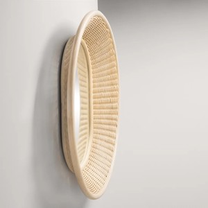 Natural <b>Oval</b> Rattan Wall <b>Mirror</b> Handwoven Natural Wicker Frame Bohemian Home Wall Decorative <b>Mirror</b> - Product Image 2