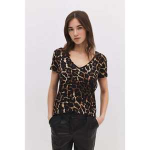 T-shirt à col en V à motifs - Product Image 1