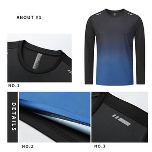 Conjuntos de ropa deportiva de verano para hombre, camisetas informales de manga corta de algodón 100% de lona transpirable para entrenamiento físico y correr, 3D - Product Image 4