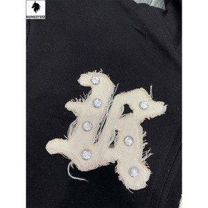 Sweat à capuche en molleton brodé avec logo personnalisé pour hommes 100% coton Sweatshirts d'hiver décontractés 3D gaufrage technique de sérigraphie solide - Product Image 2