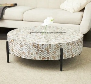 Elegante mesa de centro de nácar para decoración del hogar de lujo muebles de sala de estar mesa de centro MOP - Product Image 5