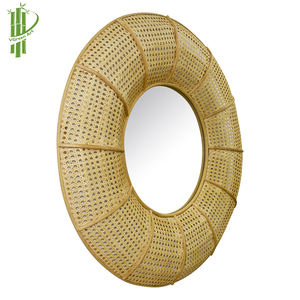 Hermoso espejo de bambú artesanal Vgreenart de Vietnam amor estilo pintura boda decoración y regalo modelo D0009 - Product Image 6