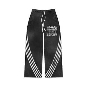 100% High Quality Cotton Material <b>Red</b> Color DTF Printing Zipper Closure Two Piece Sets Hoodie & Flare <b>Trouser</b> Jogger Sets - Product Image 4