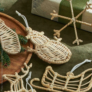 Nuevo último diseño conjunto de artículos mimbre de mimbre colgante decoraciones para árboles de Navidad regalo de Navidad Vacaciones de Vietnam - Product Image 3