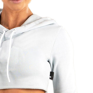 เสื้อฮู้ดดี้แขนยาวลายทาง สไตล์ลำลอง แบบสั้น บริการ OEM ODM ปี 2025 เสื้อฮู้ดดี้ผู้หญิง Dream Merch แบบครอป - Product Image 5