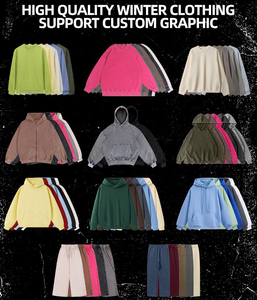 OEM Heavyweight Cotton Solid Men's Fleece Hoodie Custom Logo Regular Fit Pocket Quick Dry Breathable Screen Print Winter Season - Product Image 5
