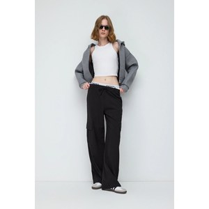 Pantalones Casuales de Cintura Alta para Mujer, Cómodos y Transpirables, de Lona, Talla XL, Cintura Media, Técnica Arrugada para Oficina - Product Image 1