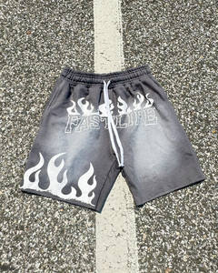 Personnalisé 400sm 100% Coton Hommes Poids Lourd Cordon De Serrage À La Taille Short Soleil Délavé Lavé À La Pierre Lavé À L'acide Surdimensionné Écran Solide - Product Image 2