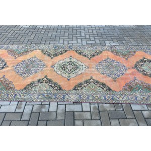 Tapis vintage 4,6 x 12,9 pieds, tapis, tapis patchwork orange en laine - Product Image 3